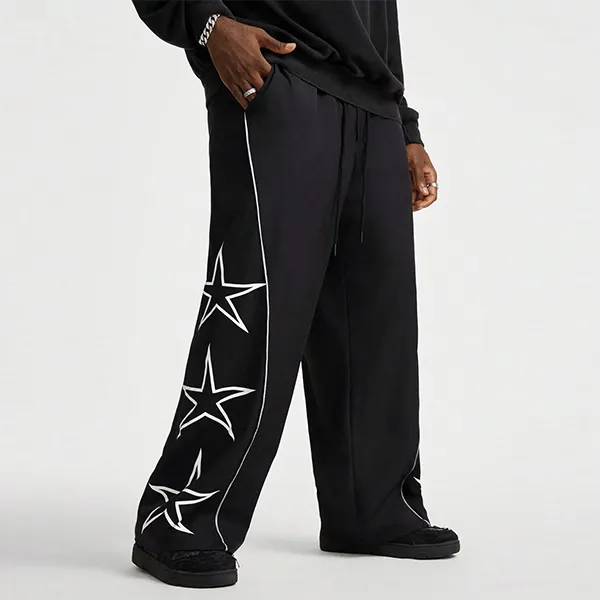 Pantalon décontracté à imprimé étoiles (1)