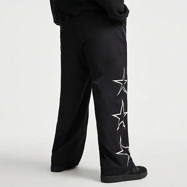 Pantalons décontractés à imprimé étoiles (4)